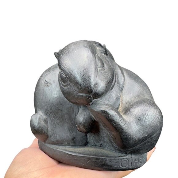 Vintage Hen Feathers Two Bunnies Collection 1985 Pottery Sculpture Figurine VTG - Picture 3 of 14